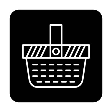 piknik sepeti web simgesi, vektör illüstrasyonu 