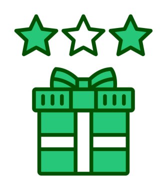 hediye ve Gözden Geçir vektör düz renk simgesi