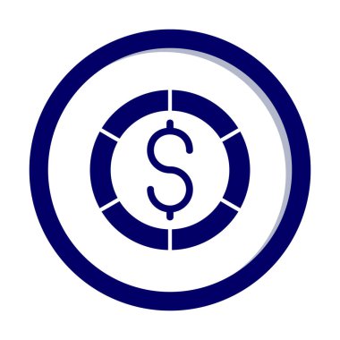 Dolar madeni para simgesi, vektör çizimi 