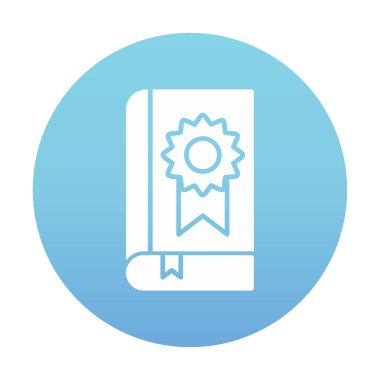 Kitap Madalyası simgesi, vektör illüstrasyonu 