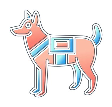 Askeri Köpek simgesi vektör illüstrasyonu