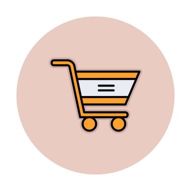 Alışveriş arabası ikonu. arkaplanda izole edilmiş çizgi vektör rengi