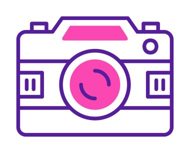 Basit kamera simgesi vektör illüstrasyonu