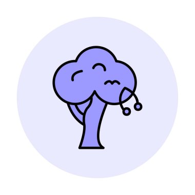 Kiraz Ağacı web simgesi, vektör illüstrasyonu