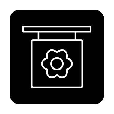 Basit çiçek simgesi, vektör illüstrasyonu