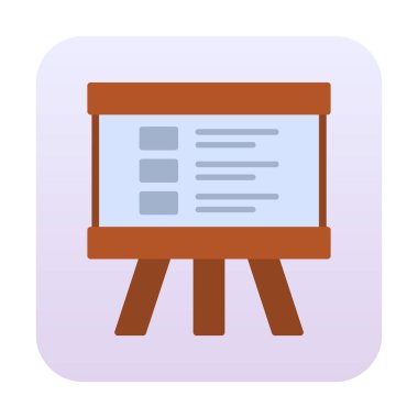 Üniversite Sunum ikonu vektör illüstrasyonu 