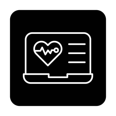 Kalp atışı simgesi, vektör illüstrasyonu, sağlık bilgileri 
