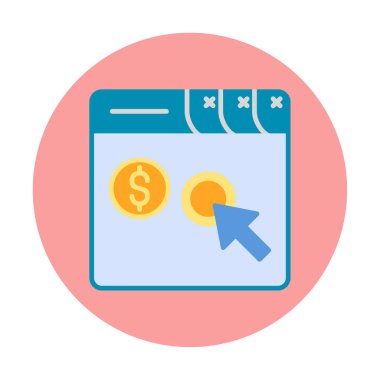 Her Tıklama simgesine Öde, vektör illüstrasyonu