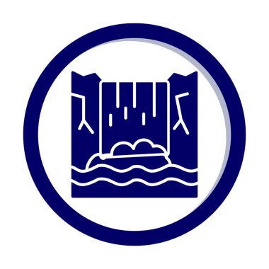 Basit Waterfal simgesi, vektör illüstrasyonu