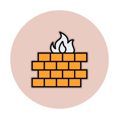 Şömine simgesinin vektör illüstrasyonu 