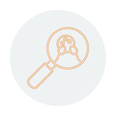 Büyüteç cam simgesi, vektör illüstrasyonlu bakteri denetimi  