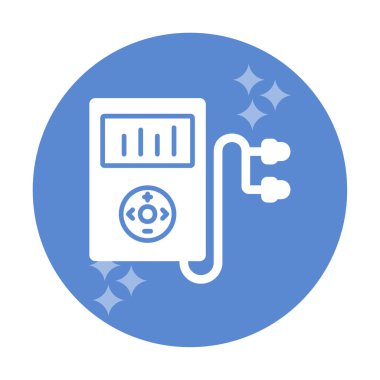 Kulaklık simgesi, vektör illüstrasyonlu Mp3 oynatıcı