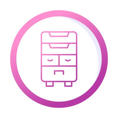 çekmeceler düz simge, vektör çizimi ile klozet 