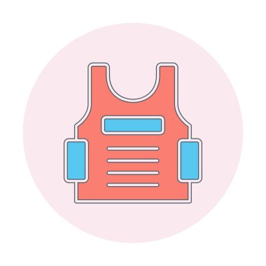 Kurşun geçirmez yelek ağ simgesi, vektör illüstrasyonu