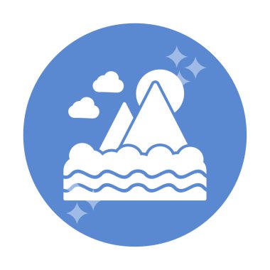 Fuji Dağı simgesi, veteriner illüstrasyonu 