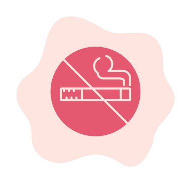 Basit sigara içilmeyen simge, vektör illüstrasyonu
