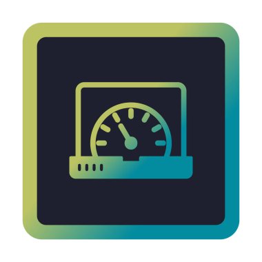 Vektör hızı test dizüstü bilgisayarı web simgesi, vektör illüstrasyonu