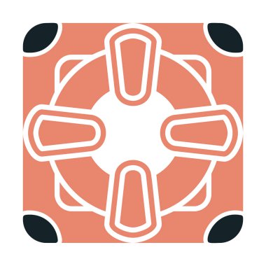 Lifesaver yassı simgesinin vektör çizimi, cankurtaran sembolü  