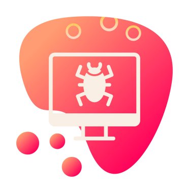 Basit Bilgisayar Virüsü simgesi, vektör illüstrasyonu