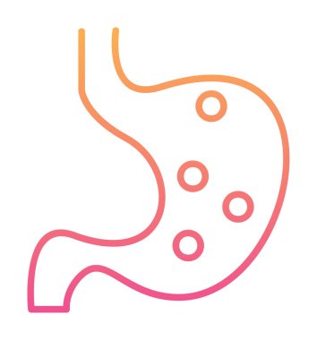 İnsan mide ikonu. Beyaz arkaplanda izole edilmiş web tasarımı için İnsan mide vektörü simgesi