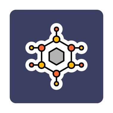 Basit Nanoteknoloji simgesi, vektör illüstrasyonu