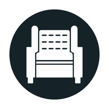 Koltuk yassı simgesi, vektör illüstrasyonu