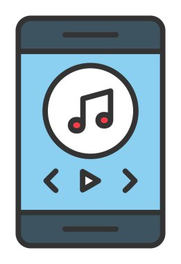 düz akıllı telefon müzik çalar simgesi