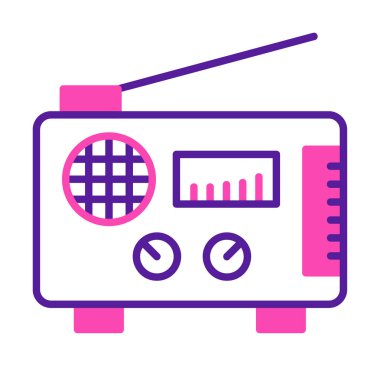 Düz radyo ikonu. özet çizimi  