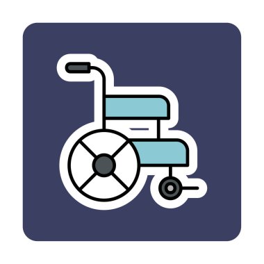 Basit Tekerlekli sandalye Simgesi, vektör illüstrasyonu