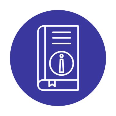 Basit Kitap Bilgileri simgesi, vektör illüstrasyonu