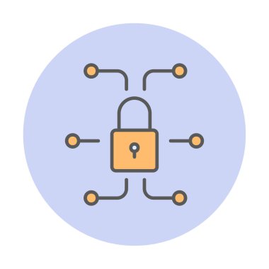 Ağ güvenlik simgesi, vektör çizim 