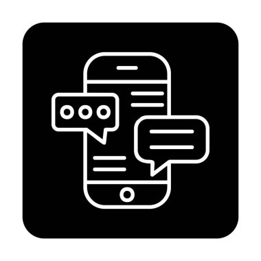 Basit akıllı telefon sohbet simgesi, vektör illüstrasyonu