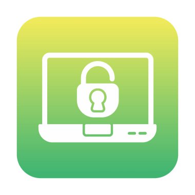 Basit düz dizüstü bilgisayar Aygıtı Kilitli olmayan simge 