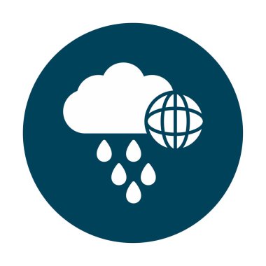 Dünya yağmurlu bir gün. Web simgesi basit tasarım