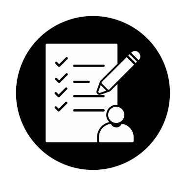 Kontrol listesi düz simgesi, vektör illüstrasyonu 