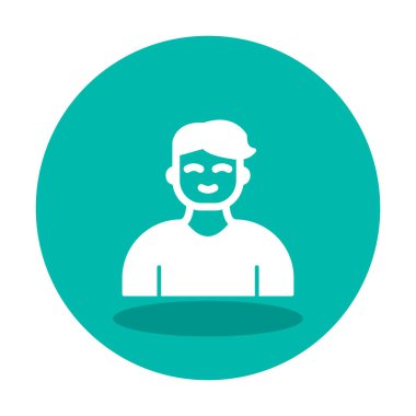 Saç stili vektör çizimi olan genç erkek avatar. 