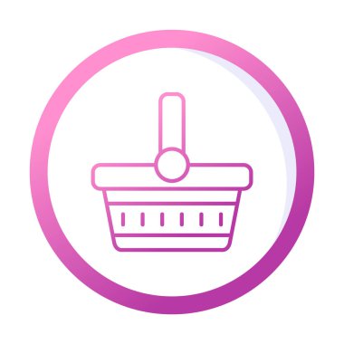 piknik sepeti web simgesi, vektör illüstrasyonu 