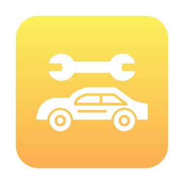 Basit araba Tamir simgesi vektör çizimi tasarımı