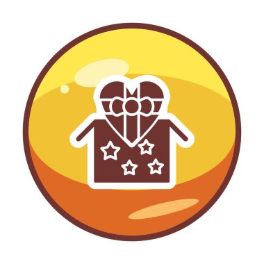 Basit kalp hediye kutusu, sevgililer günü konsepti, vektör illüstrasyonu