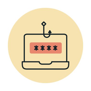 Basit Phishing simgesi, düz tasarım illüstrasyon