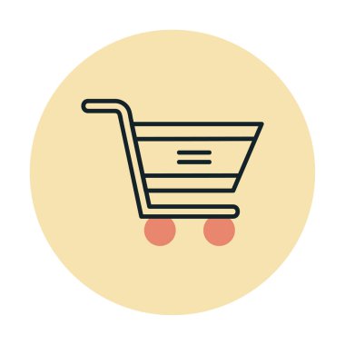 Alışveriş arabası ikonu. arkaplanda izole edilmiş çizgi vektör rengi