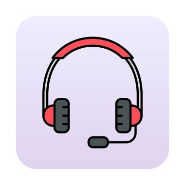 kulaklıklar düz simge, vektör illüstrasyonu