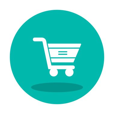 Alışveriş arabası ikonu. arkaplanda izole edilmiş çizgi vektör rengi