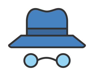 Basit Incognito simgesi, vektör illüstrasyonu