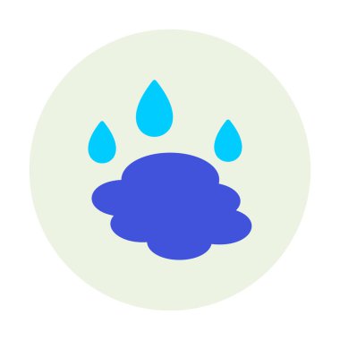 Su damlaları ve su birikintisi ikonu, veteriner illüstrasyonu 