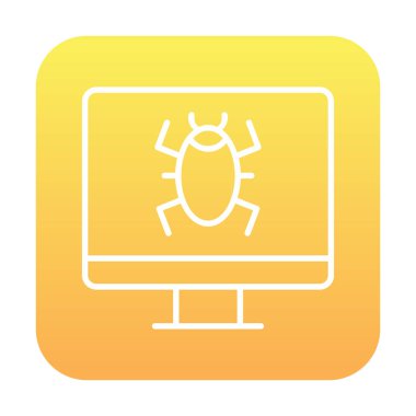 Basit Bilgisayar Virüsü simgesi, vektör illüstrasyonu