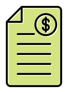 Alışveriş Faturası Vektör renk simgesi tasarımı 