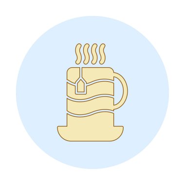 çay fincanı simgesi, vektör illüstrasyonu