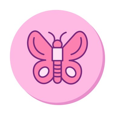 Kelebek Vektör Simgesi Düz Çizim 