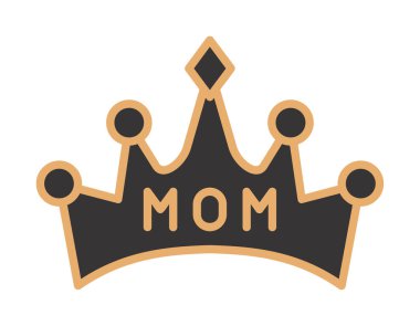 Anne tacı simgesi, vektör illüstrasyonu 